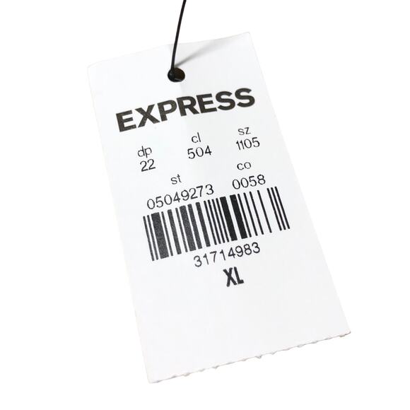 NEW Express Polo Shirt Mens XL Waffle Pieced Zip Polo Black Panel 1/4 Zipper - Picture 8 of 8